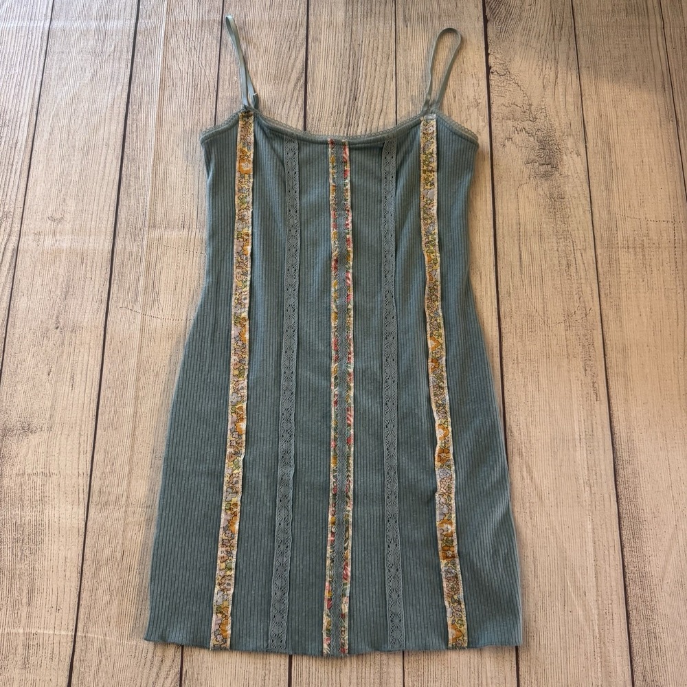 Urban Outfitters Roxanne Seamed Ribbed Mini Dress Size Small 90s Bodycon #32